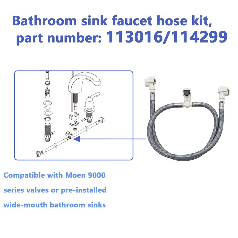 Bathroom Sink Faucet Replacement Hose Kit for Moen 114299 113016,