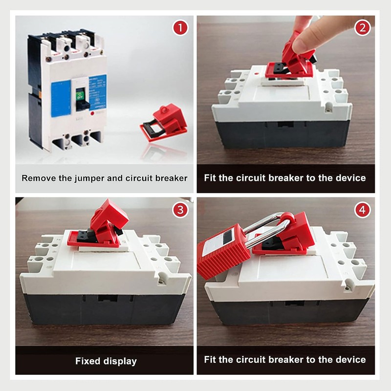 4Pcs Circuit Breaker Lockout Device Set Clamp On Single Pole