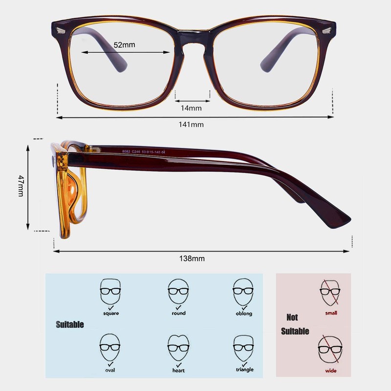 MAXJULI Blue Light Blocking Glasses,Computer Reading/Gaming/TV/Phones Glasses for Women Men(Brown)