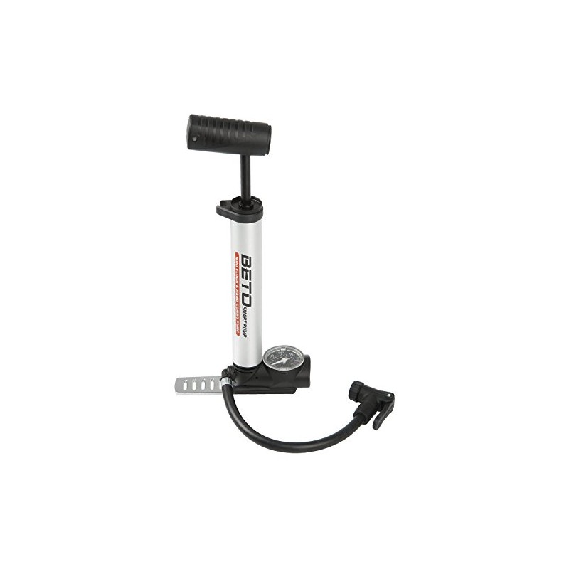 Beto Mini Floor Pump, Silver (Aluminium), 8.5 bars, Manual, Bicycle
