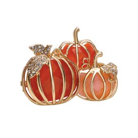 Fall Pins Diamond Pumpkin Brooch Pin Autumn Brooch Women Gold Brooch Suit Brooch Cute Fall Holiday Pin Accessories Suit Dress Accessories Jewelry (Gold, One size)