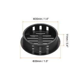 sourcing map 30Pcs 35mm/1.4in Air Vents Circular Soffit Vents, Black Plastic Soffit Vent Cover for Bathroom Home, Office, Kitchen, Cabinet, Wardrobe