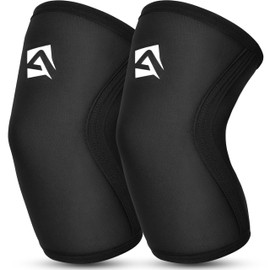 AQF Knee Sleeves for Weightlifting – 5mm & 7mm Knee Support for Squats, Powerlifting, Running, Fitness & Gym Training – Sold as Pair