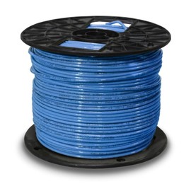 12 Gauge THHN Copper Stranded, 500 Foot Reel, Blue, 12 AWG, Up to 600 Volt Rated, UL Listed, Rated THHN and THWN, Thermoplastic Insulation/Nylon Sheath, Heat, Moisture, Gasoline and Oil Resistant II