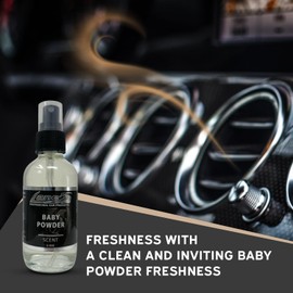 Lane's Premium Car Air Fresheners - Baby Powder Scent Water Based - 4oz Eliminate Bad Odors of Pet & Food From Car Interior Leather, Carpet, Upholstery Great For Cars, Trucks, SUVs, RVs & More