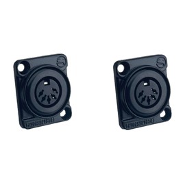 ProSpeakerparts (2 Pack) PROCRAFT D-Plate 5-PIN MIDI/DIN Panel Mount Connector #D-DIN-5, Black