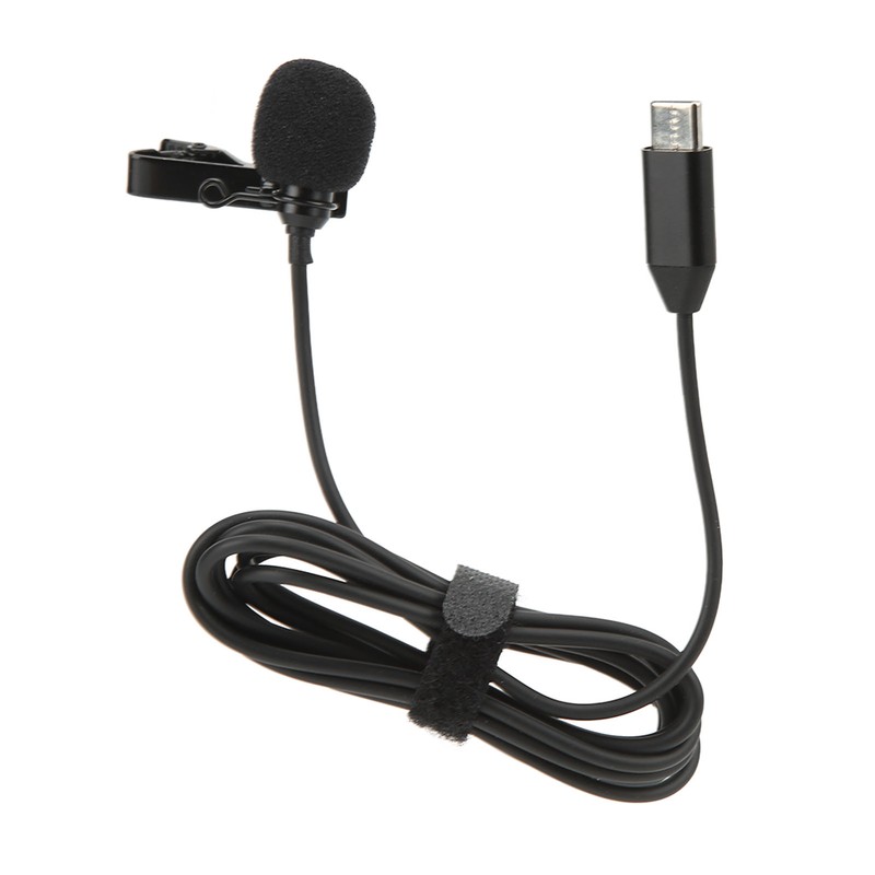 Type C Lavalier Microphone Hifi Sound Noise Cancelling Clip On