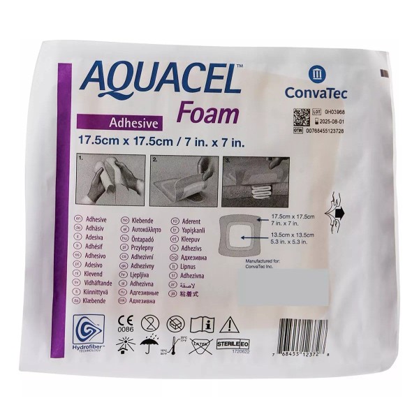 Convatec Aquacel Foam Convatec Apósito Adhesivo 17.5 X 17.5 C/1 Pza.