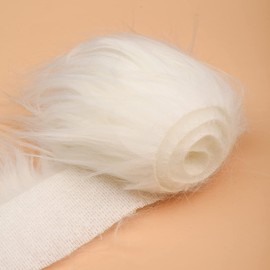 AOVNA 1.5m Christmas Faux Fur Ribbon Trim Artificial Fur Fabric Roll, 50mm Wide