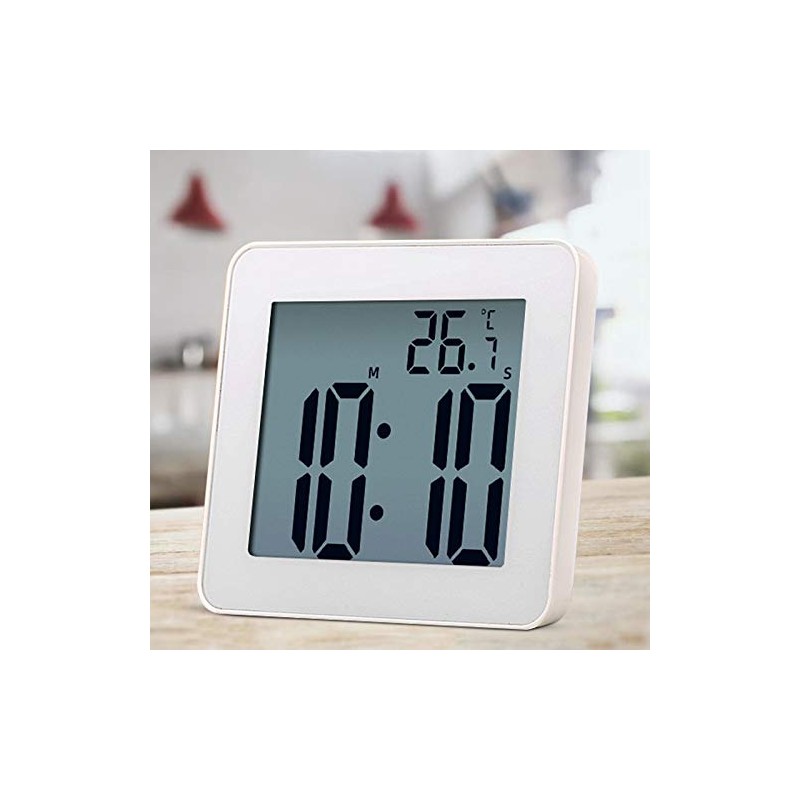 Digital Bathroom Clocks Simple LCD Electronic Alarm Clock Waterproof Shower