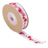 2pcs Red Ribbon 1.5cm/0.6in Wide Heart Pattern Packaging Ribbons DIY