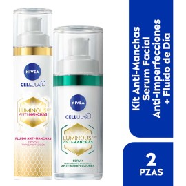 2 Pack Nivea Luminous Serum Anti Imperfecciones + Fluido Día