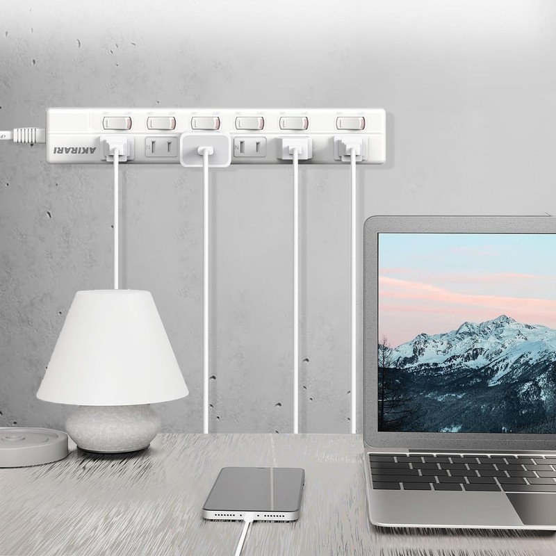 FUMITAKE Power Strip, Lightning Guard, Power Tap, 6.9 ft (3