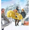 POZA Inflatable Gold Snowmobile Sled with Gold Snowflake Confetti –
