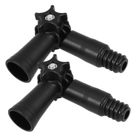 Healeved Universal Mop Head Accessories Adapter for Telescopic Rod Tool Holder for Telescopic Rod Accessories Universal Adapter Extension Rod Angle Connector ABS Black Pack of 2