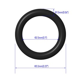 FOCMKEAS 50 PCS Nitrile Rubber O Ring 5.5mm OD 2.5mm ID 1.5mm Width, Metric Buna-N NBR Sealing Gasket Plumbing, Gas, Automotive and Faucet Repair, Resist Oil and Heat O-Rings, Black