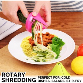 Multifunctional Spiral Vegetable Slicer & Manual Rotating Grater Peeler