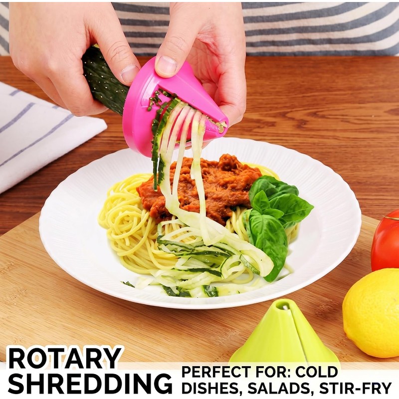 Multifunctional Spiral Vegetable Slicer & Manual Rotating Grater Peeler