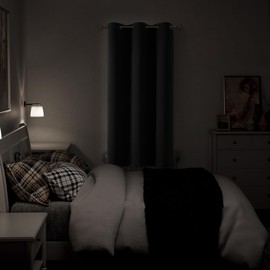 BGment Living Room Curtain 72 Inch Length, Blackout Curtain Thermal Insulation Privacy Grommet Window Drape for Bedroom, 1 Panel, 42 x 72 Inch, Dark Grey