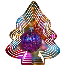 echomerx 5-Pack Sublimation Wind Spinner Blanks 8" – Metal Hanging Windspinners for Sublimation, Indoor Outdoor Yard Décor Sculpture, Includes Hooks, Christmas Tree – Sublimate at 385°F