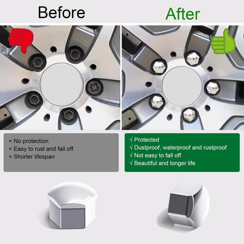 Kalmaegee 20PCS 19MM Wheel Nut Covers Universal Car Wheel Lug