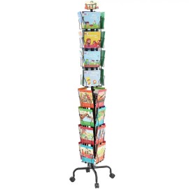 VEVOR Greeting Cards Display Rack, 32 Pockets Rotating Postcard Brochure Display Stand, 360Degree Spinning Card Display Rackcolor: default