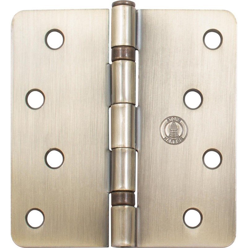 Stone Harbor Hardware 4" Ball-Bearing Door Hinges, 1/4" Radius Corner,