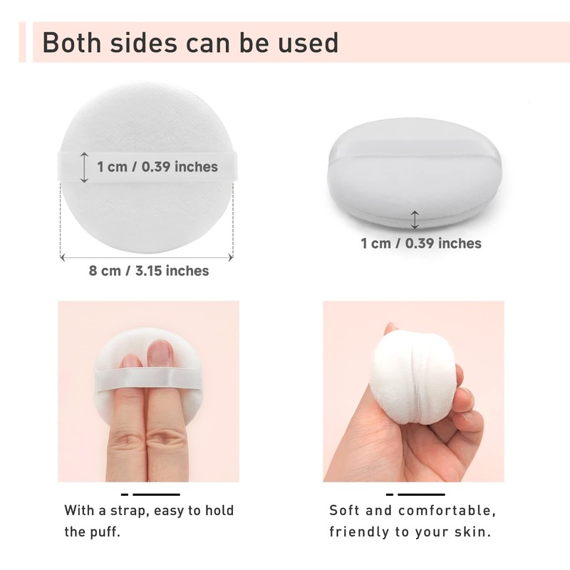 Zvrlampro 4 Pieces Cotton Powder Puff, Soft Makeup Puff for