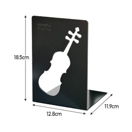 YOSHIKAWA Tatsu Bookend, Violin Pattern, Black, Bookstand, Musical Instruments, Music, Office Supplies