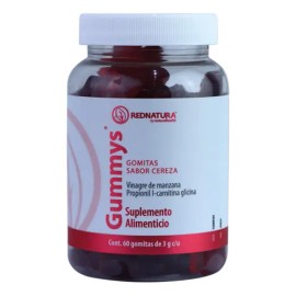 Rednatura Gummys Vinagre De Manzana 60 Gomitas Sabor Cereza