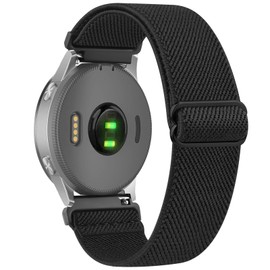 18mm Watch Straps Compatible with Garmin Venu 2S/Venu 3S/Vivoactive 4S/Vivomove 3S/Forerunner 255s/255s Music/265s, Quick Release Replacement Sport Loop Watch Strap for Men and Women (Black)