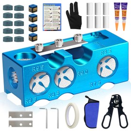 JAC HouseHold 11-in-1 Billiards Pool Cue Tips Shaper,Upgraded Aluminum Alloy Pool Cue Tips Replacement Kit Professional Cue Stick Tool,Pool Cue Accessories for Replacement and Shaping Cue Tips