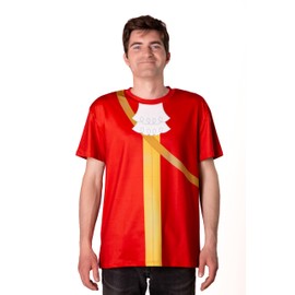 Cosplaya - Camisa de disfraz de pirata roja para hombres, adultos, adultos, hombres, guardia real, capitán, cosplay, disfraces de Halloween, L