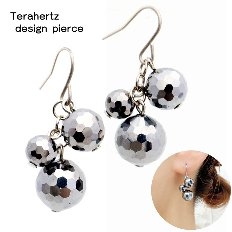 GOLD STONE Terahertz Earrings, For Both Ears, Grape Clusters, Sparkling,