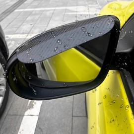 Lyxheth 2PCS Mirror Rain Visor Eyebrow, Side Mirror Rain Guard, Carbon Fiber Waterproof Mirror Rain Visor Smoke Guard, Rainproof Side View Mirror Visor Eyebrow Cover for SUV Truck (Carbon Fiber)