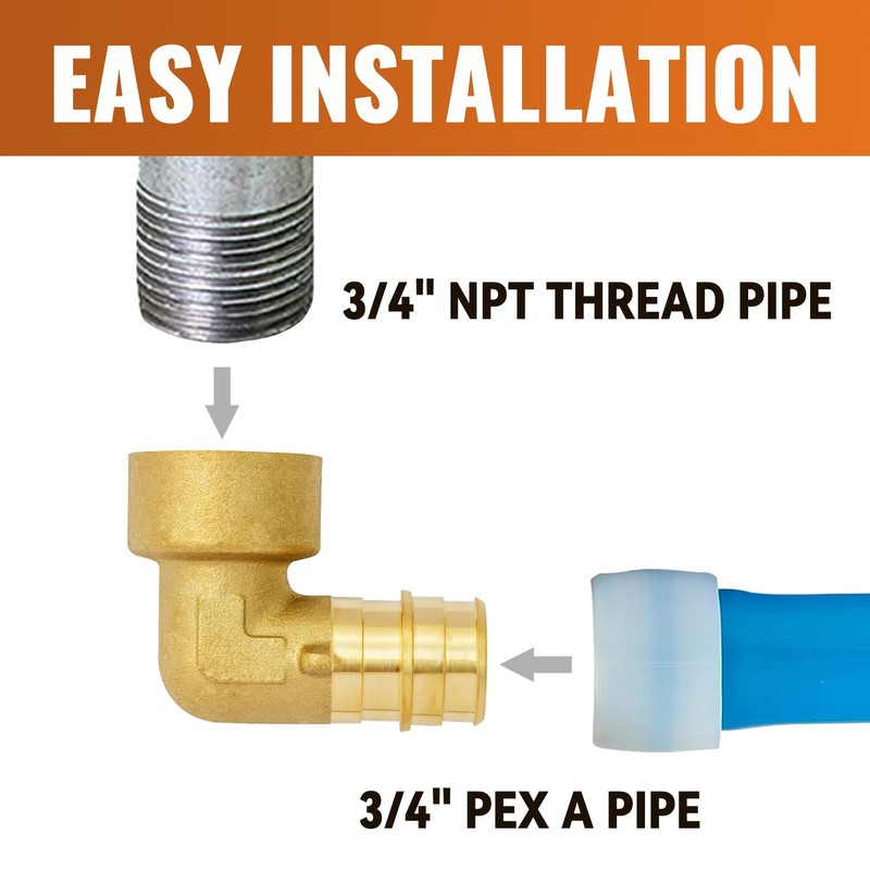 SUNGATOR 2-Pack PEX A Expasnion 3/4"x 3/4" Female NPT Elbow