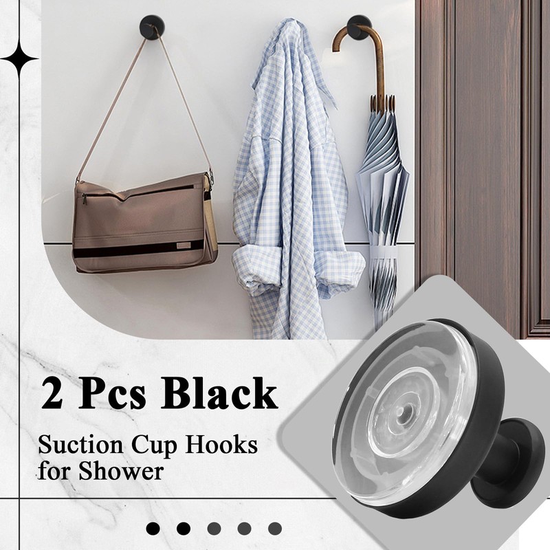 LifCratms 2 Pcs Suction Cup Hooks for Shower, Stainless Steel
