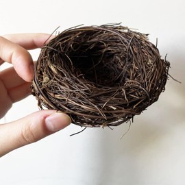 LWINGFLYER 2pcs Rattan Birds Nest for Garden Home Decor Easter Craft（4.7"）