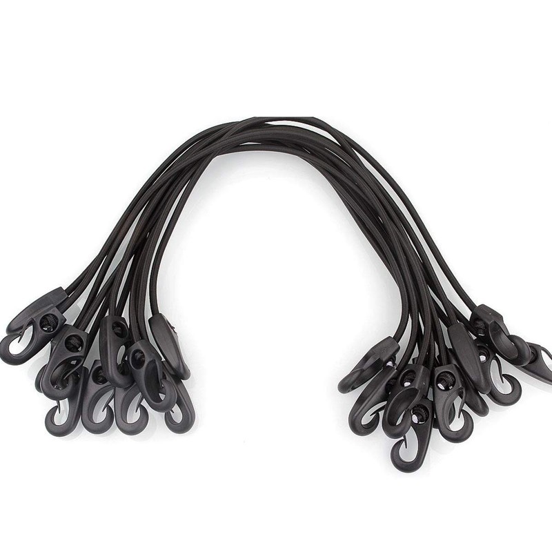 24inch Bungee Cords with Hooks, 12pack Heavy Duty Rubber Tarp