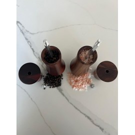 Acacia Wood Salt and Pepper Grinder Set, 8-inch