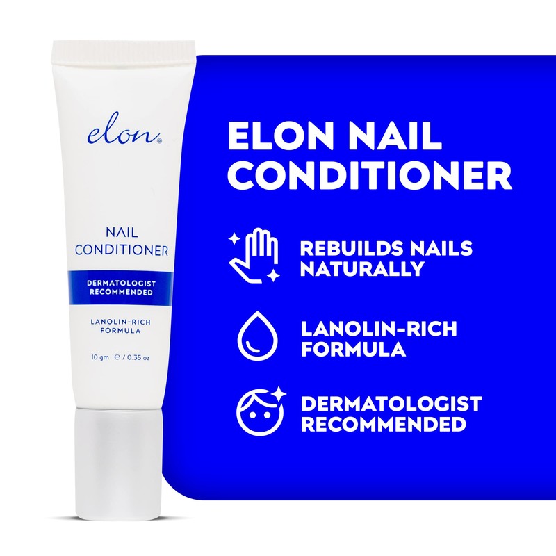 Elon Lanolin-Rich Nail Conditioner – Strengthens Nails, Protects Cuticles, Dermatologist-Recommended