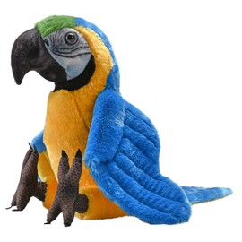 Wild Republic Artist Collection, Blue and Yellow Macaw, Gift for Kids, 15 inches, Plush Toy, Fill is Spun Recycled Water Bottles.