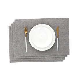 AOKSUNOVA Place Mat Fabric Grey 33 x 48 cm Place Mats Set of 4 Washable 33 x 48 cm