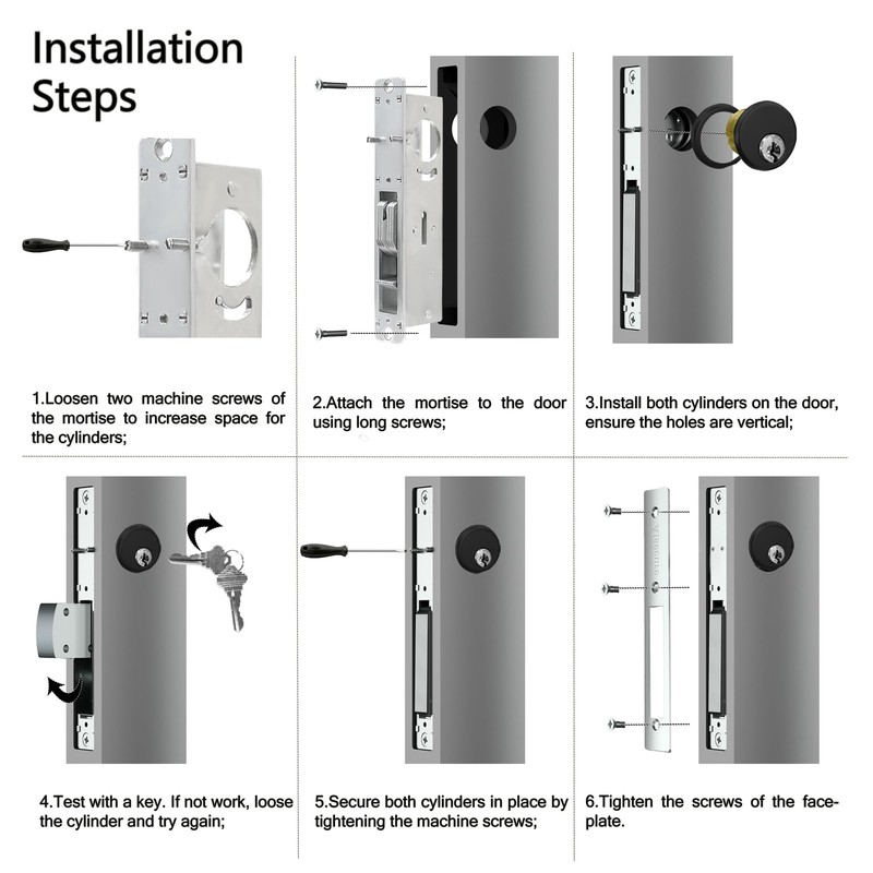 Storefront Door Mortise Lock Set, Commercial Aluminum Storefront Mortise Lock