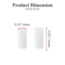 Bonsicoky 60Pcs Round Rubber End Caps 1/4" (6mm) ID Flexible Screw Thread Protectors White Bolt End Caps for Metal Tubing Rod Bolt
