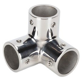 3 Way Corner Tee Joint 316 Stainless Steel Mirror Polished Yacht Hand Rail Elbow Pipe FittingsΦ22mm