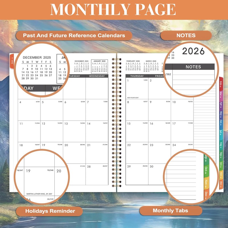 2026 Monthly Planner - Monthly Calendar 2026 from January 2026