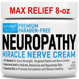 Neuropathy Nerve Relief Cream - Premium Nerve Cream 3X Action for Targeted Relief and Soothing Nerve Comfort - Maximum Strength with 4% Menthol, MSM for Feet Hands Legs Toes & Back - Super Large 8 Oz