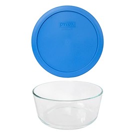 Pyrex (1) 7203 7 Cup Glass Bowls & (1) 7402-PC 6/7 Cup Marine Blue Lid Made in the USA