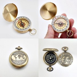 Classic navigation luminous mountaineering compass pocket watch type Compass luminous compass_gold 2ea